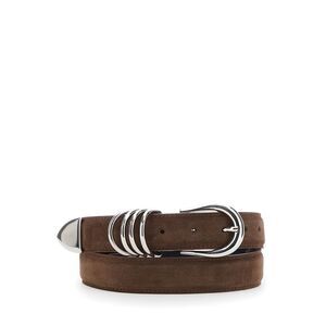 Semicouture Women Brown Belt With Buckle Closure In Suede Woman